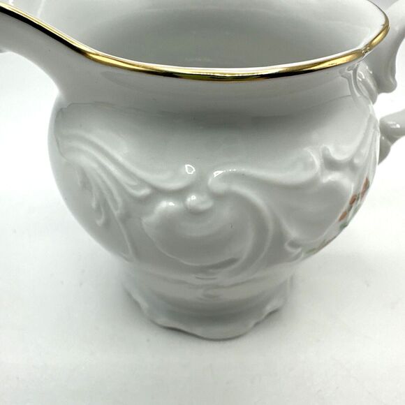 Royal Kent Poland Sugar Creamer Pink Floral Embossed Gold Trim - Picture 12 of 12